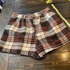 Plaid High-Waisted Shorts